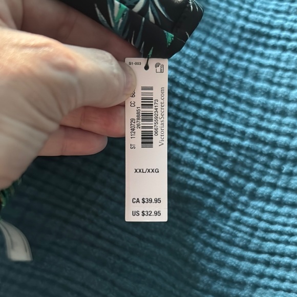 VS Swim Floral Bikini Top with Pink and Green Accents - Picture 2 of 4